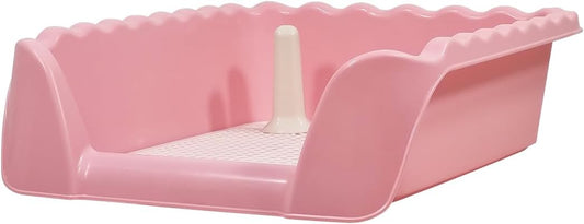 Dog training tray with Raised fence, Column design, and Detachable grid, Splash-proof pet potty for medium to large dogs, Ideal for training & Daily use, Easy to clean 53 cm