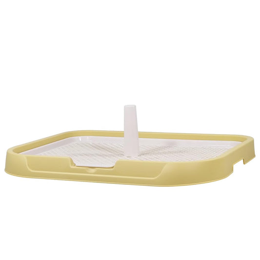 Indoor dog training tray with Durable Plastic material, Column design, and Removable grid design, Leak-proof dog toilet for small to medium breeds, Easy to clean, 54 cm (Yellow)