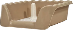 Dog toilet for small to medium dogs, Durable plastic dog potty with Raised fence, Column design, and Removable grid design, Easy training & Mess-free peeing 43 cm (Khaki)