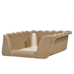 Dog toilet, Durable enclosed dog litter box with Raised fence, Anti-slip grid design, and Odor-resistant material, Pet potty training solution for small to medium dogs, Easy to clean 43 cm (Khaki)