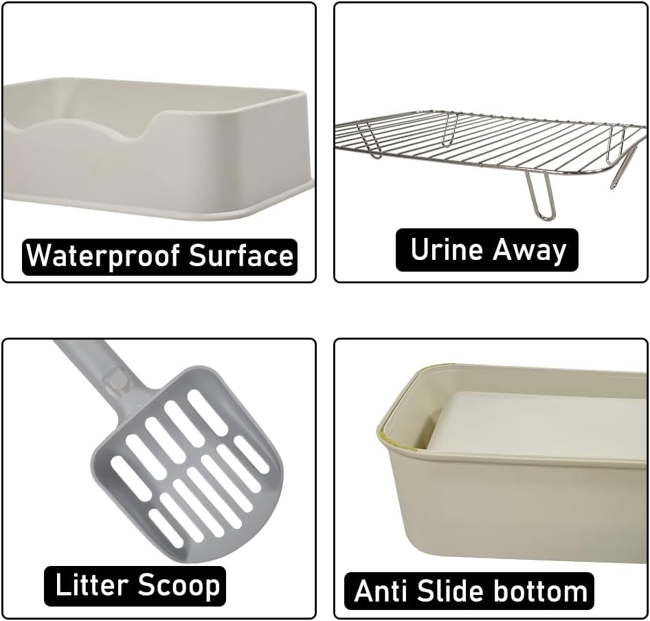 Pet dog toilet with Litter scoop, Stainless steel mesh wire, and Anti-slip bottom, Dog potty tray with training toilet for small to medium dogs, Ideal for indoor & outdoor use 52 cm