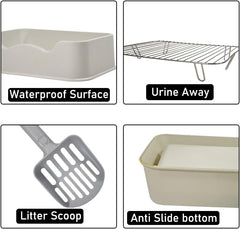 Pet dog toilet with Litter scoop, Stainless steel mesh wire, and Anti-slip bottom, Dog potty tray with training toilet for small to medium dogs, Ideal for indoor & outdoor use 52 cm