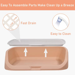 Dog toilet training with Raise edge design, Pee post, and Detachable grid, Durable plastic dog tray for small to medium dogs, Ideal for indoor & outdoor, Leak-proof design 53 cm