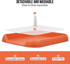 Dog potty toilet training tray for small to medium dogs, Durable plastic dog pee pad with Column design and Detachable grid design, Easy to clean, Ideal for indoor & outdoor 45 cm