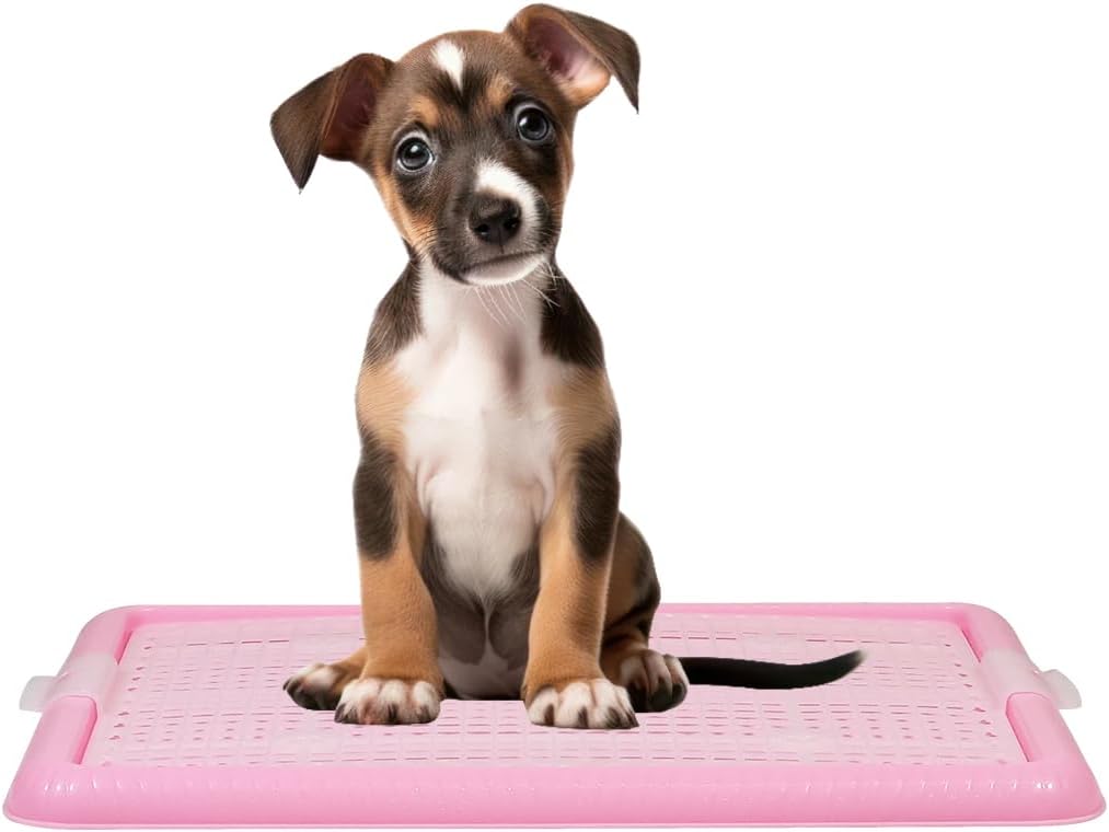 Dog potty training tray with Removable grid, Durable leak-proof puppy toilet pad holder for Small & Medium dogs, Suitable for Indoor/Outdoor use, Easy to clean, 47 cm