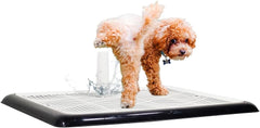 Dog Potty Training Tray - Dog Toilet Pee Pad with Detachable Pee Post - Grid Design & Non-slip Bottom - Indoor/Outdoor Pet Dog Toilet Tray for Large Dogs - Keep Floor Clean 65 cm