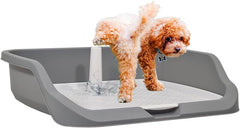 Dog toilet training with Raise edge design, Pee post, and Detachable grid, Durable plastic dog tray for small to medium dogs, Ideal for indoor & outdoor, Leak-proof design 53 cm