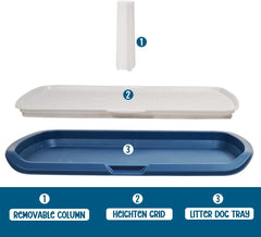 Dog potty training toilet for medium to large dogs, Durable plastic dog training pad holder with Detachable pee post, Carrying handle, and Grid design, Ideal for indoor & outdoor 66 cm