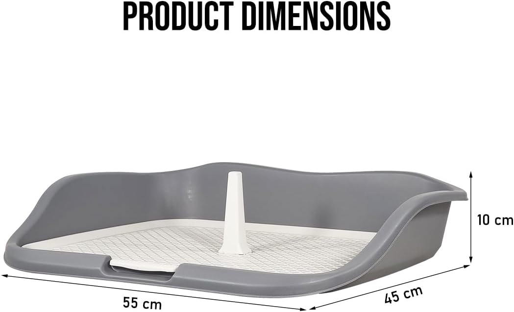 Dog potty training toilet with Raised fence, Column design, and Grid design, Detachable dog toilet for medium to large breeds, Ideal for indoor & outdoor use, Easy to clean 55 cm