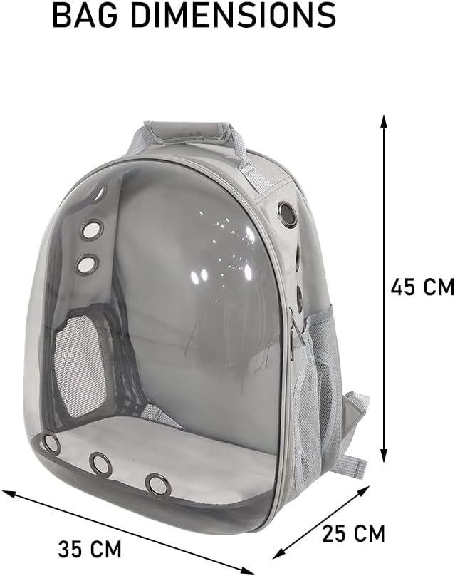 Pet backpack, Transparent breathable portable carrying bag, Airline-approved for cats and small dogs, Pet carrier designed for Travel, Hiking, and shopping outdoor
