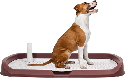 Pet training dog toilet, Reusable dog potty toilet with Grid design and Detachable column design, Durable pee pad holder for Large dogs, Suitable for both indoor & outdoor 66 cm