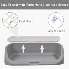 Dog toilet training with Raise edge design, Pee post, and Detachable grid, Durable plastic dog tray for small to medium dogs, Ideal for indoor & outdoor, Leak-proof design 53 cm