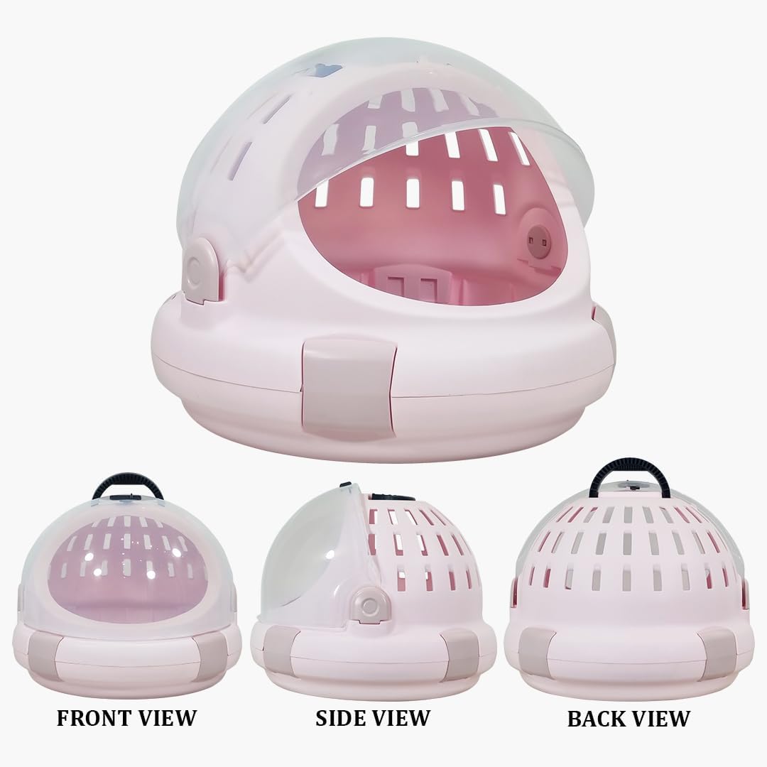 Cat Carrier | Spacious Pet Carrier for Dog & Cats with Safety lock, Handle & Ventilation Holes | Cat Travel Carrier for Outdoor Use with Transparent Design | Easy to Clean