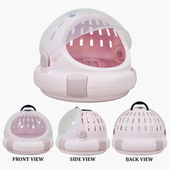 Cat Carrier | Spacious Pet Carrier for Dog & Cats with Safety lock, Handle & Ventilation Holes | Cat Travel Carrier for Outdoor Use with Transparent Design | Easy to Clean