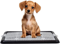Dog potty training tray with Removable grid, Durable leak-proof puppy toilet pad holder for Small & Medium dogs, Suitable for Indoor/Outdoor use, Easy to clean, 47 cm