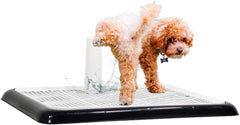 Dog potty training tray for small to medium dogs, Durable pee pad holder with Detachable pee post, Grid design, and Non-slip bottom, Ideal for training & daily use 50 cm