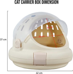 Cat Carrier | Spacious Pet Carrier for Dog & Cats with Safety lock, Handle & Ventilation Holes | Cat Travel Carrier for Outdoor Use with Transparent Design | Easy to Clean