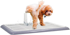 Dog Potty Training Tray - Dog Toilet Pee Pad with Detachable Pee Post - Grid Design & Non-slip Bottom - Indoor/Outdoor Pet Dog Toilet Tray for Large Dogs - Keep Floor Clean 65 cm
