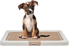 Dog potty training tray with Removable plastic grid and Non-slip base, Leak-proof dog toilet pad holder for Puppies & Small dogs, Indoor & Outdoor use, Easy to clean, 55 cm