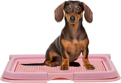 Dog toilet for Puppies and Small dogs, Durable plastic dog potty tray with Leak-proof design, Grid design, and Anti-slip bottom, Lightweight pet training tray for Indoor/Outdoor use 49 cm