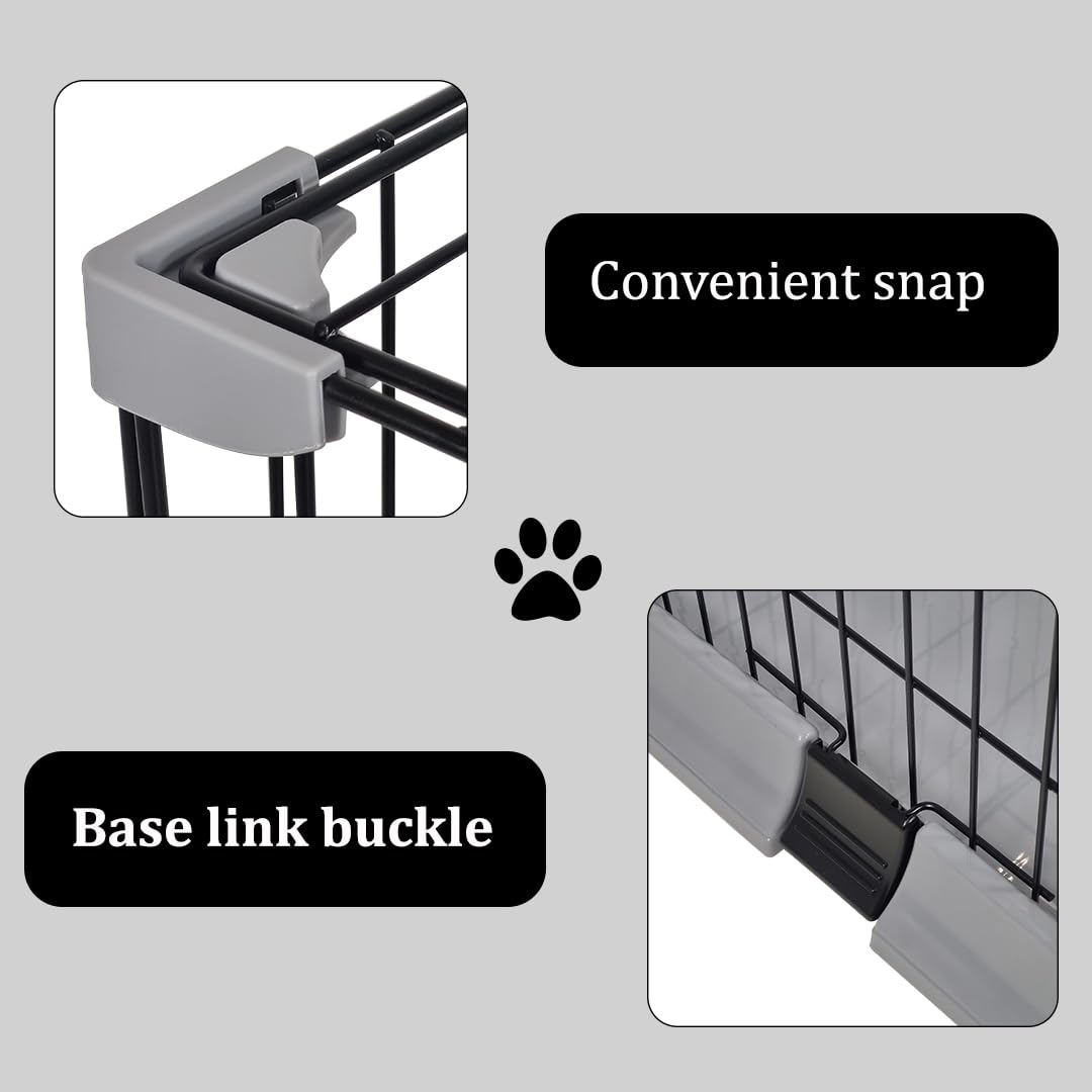 Cat Cage | Metal Wire Pet Cage for Cats & Small Dogs, Single-layer Cat Cage with Splash-proof base and Spring door lock, Ideal for Indoor/Outdoor Use, Easy to Aassemble (Grey, 84cm)