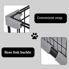 Cat Cage | Metal Wire Pet Cage for Cats & Small Dogs, Single-layer Cat Cage with Splash-proof base and Spring door lock, Ideal for Indoor/Outdoor Use, Easy to Aassemble (Grey, 84cm)