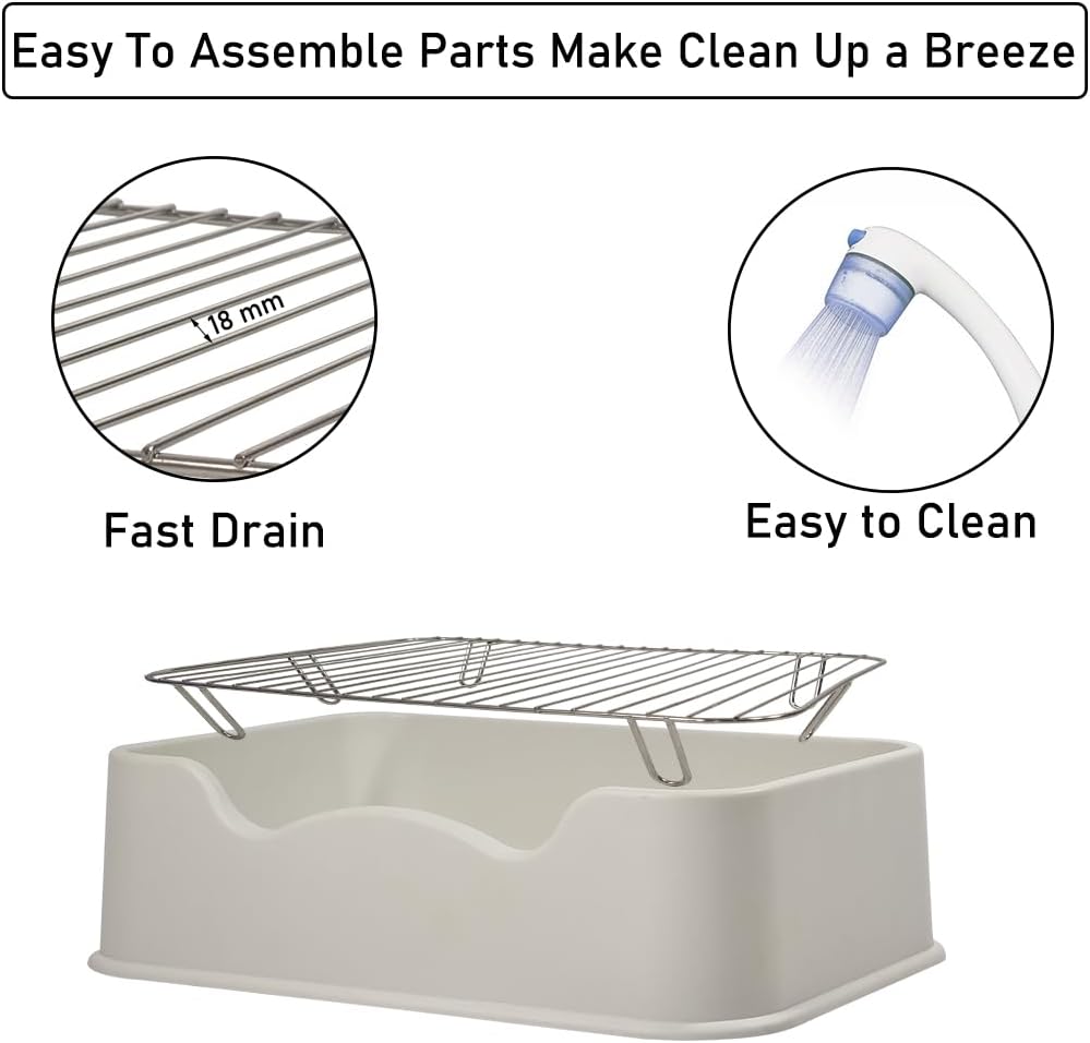 Pet dog toilet with Litter scoop, Stainless steel mesh wire, and Anti-slip bottom, Dog potty tray with training toilet for small to medium dogs, Ideal for indoor & outdoor use 52 cm