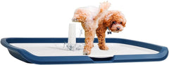 Dog potty training toilet for medium to large dogs, Durable plastic dog training pad holder with Detachable pee post, Carrying handle, and Grid design, Ideal for indoor & outdoor 66 cm