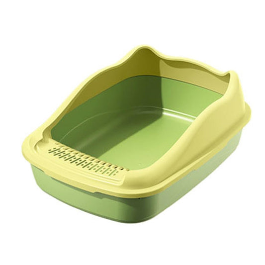 Cat toilet for Large-sized cats, Splash-proof cat litter box with Raised sides, Litter scoop, Sand filter pedal, and Detachable design, Suitable for Indoor/Outdoor use, Easy to clean, 56 cm (Green)
