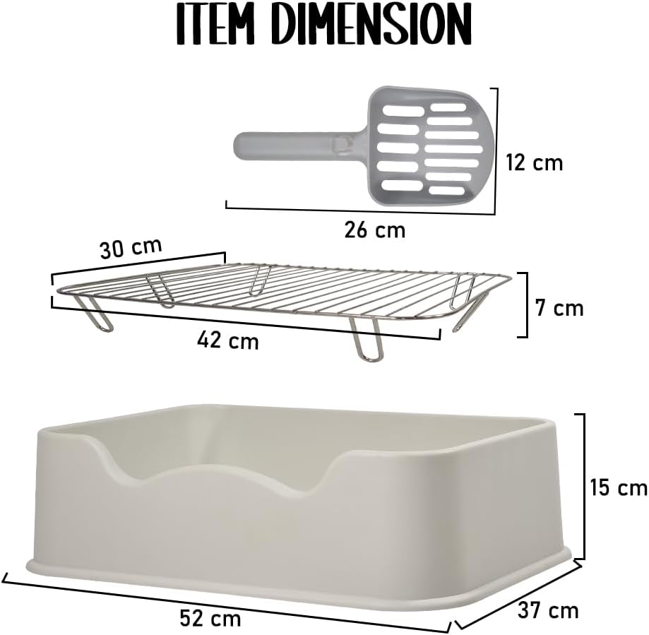 Pet dog toilet with Litter scoop, Stainless steel mesh wire, and Anti-slip bottom, Dog potty tray with training toilet for small to medium dogs, Ideal for indoor & outdoor use 52 cm