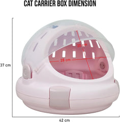 Cat Carrier | Spacious Pet Carrier for Dog & Cats with Safety lock, Handle & Ventilation Holes | Cat Travel Carrier for Outdoor Use with Transparent Design | Easy to Clean