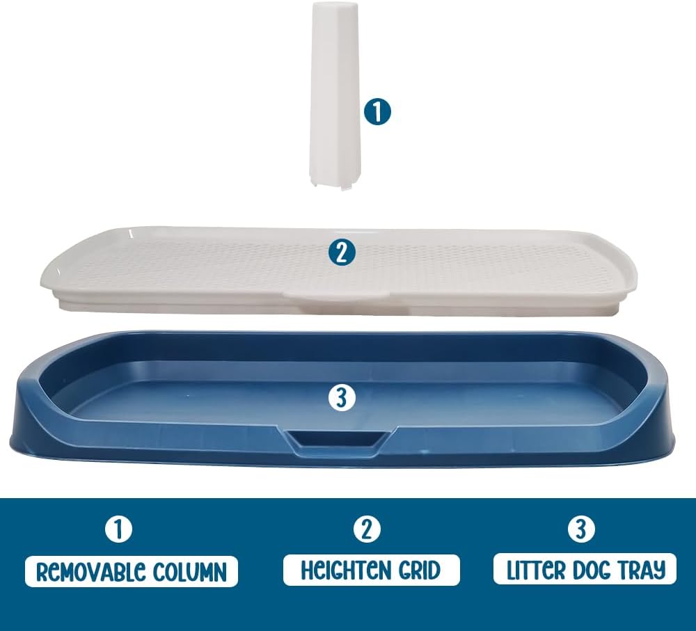 Pet training dog toilet, Reusable dog potty toilet with Grid design and Detachable column design, Durable pee pad holder for Large dogs, Suitable for both indoor & outdoor 66 cm