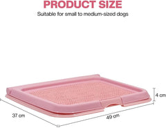 Dog toilet for Puppies and Small dogs, Durable plastic dog potty tray with Leak-proof design, Grid design, and Anti-slip bottom, Lightweight pet training tray for Indoor/Outdoor use 49 cm