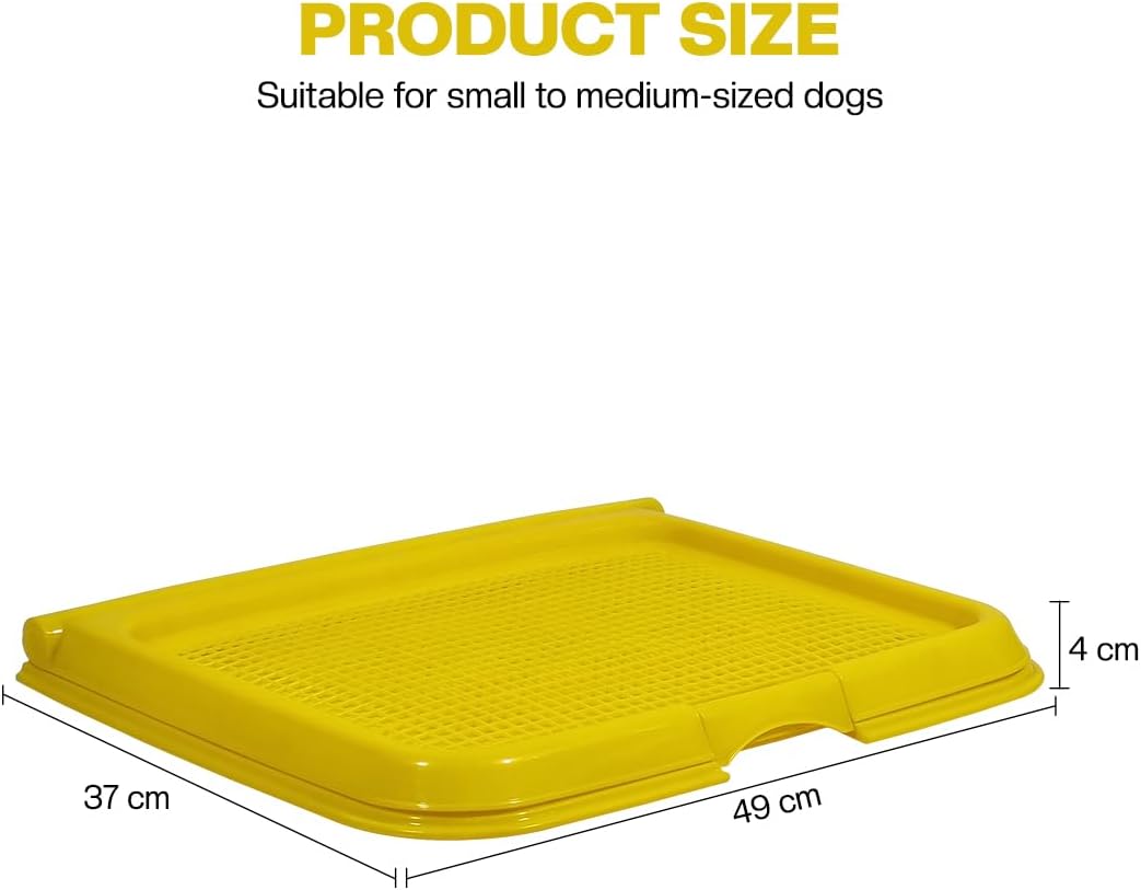 Dog toilet for Puppies and Small dogs, Durable plastic dog potty tray with Leak-proof design, Grid design, and Anti-slip bottom, Lightweight pet training tray for Indoor/Outdoor use 49 cm