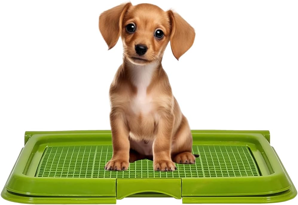 Dog toilet for Puppies and Small dogs, Durable plastic dog potty tray with Leak-proof design, Grid design, and Anti-slip bottom, Lightweight pet training tray for Indoor/Outdoor use 49 cm