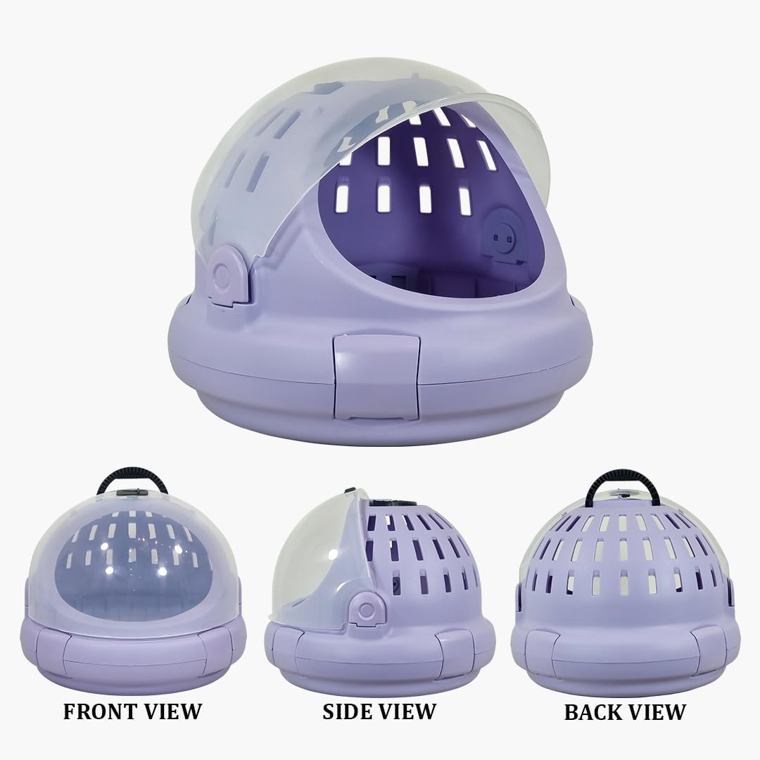 Cat Carrier | Spacious Pet Carrier for Dog & Cats with Safety lock, Handle & Ventilation Holes | Cat Travel Carrier for Outdoor Use with Transparent Design | Easy to Clean