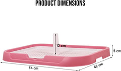 Dog potty training toilet, Portable dog toilet for medium to large dogs, Durable Leak-proof plastic dog tray with Column design and Detachable grid design, Easy to clean 54 cm
