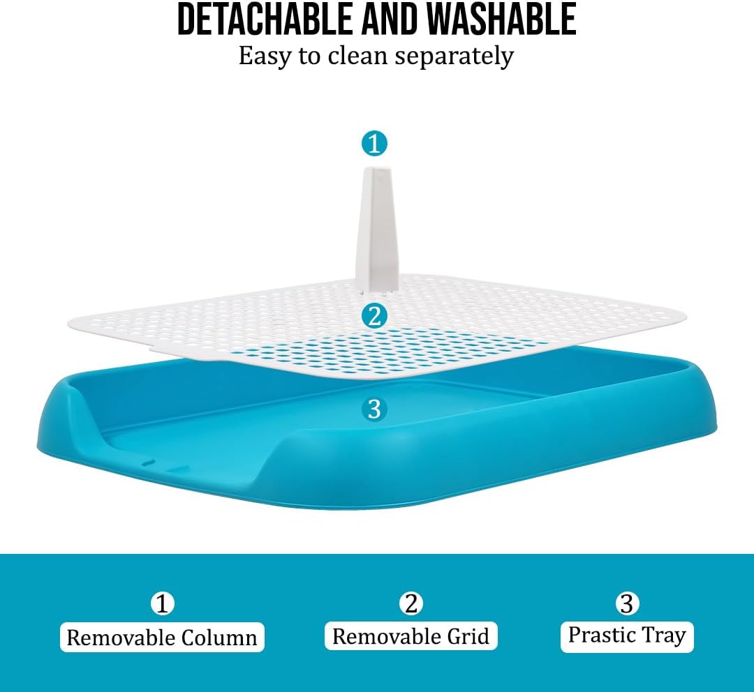 Dog potty toilet training tray for small to medium dogs, Durable plastic dog pee pad with Column design and Detachable grid design, Easy to clean, Ideal for indoor & outdoor 45 cm
