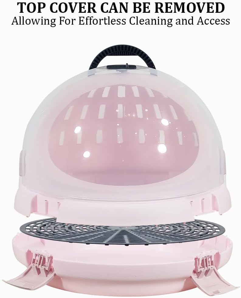 Cat Carrier | Spacious Pet Carrier for Dog & Cats with Safety lock, Handle & Ventilation Holes | Cat Travel Carrier for Outdoor Use with Transparent Design | Easy to Clean
