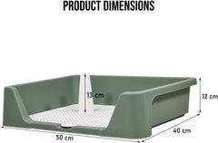 Pet dog toilet for medium-large breeds, Durable plastic dog tray with Column design, Raised fence, and Detachable grid design, Leak-proof dog potty tray, Ideal for indoor & outdoor 50 cm