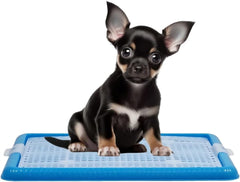 Dog potty training tray with Removable grid, Durable leak-proof puppy toilet pad holder for Small & Medium dogs, Suitable for Indoor/Outdoor use, Easy to clean, 47 cm