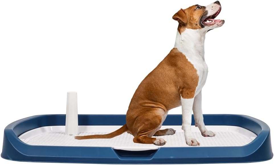 Pet training dog toilet, Reusable dog potty toilet with Grid design and Detachable column design, Durable pee pad holder for Large dogs, Suitable for both indoor & outdoor 66 cm