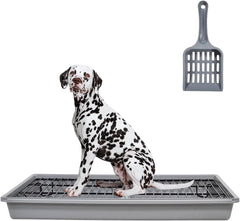 Pet potty training toilet, Sturdy leak-proof dog training tray with Stainless steel grid and Litter scoop, Ideal for medium to large breeds, Keeps paws dry and floors clean 65 cm