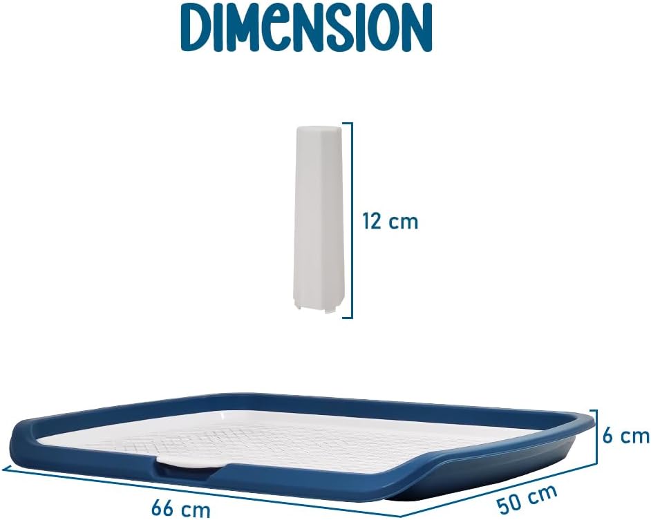 Dog potty training toilet for medium to large dogs, Durable plastic dog training pad holder with Detachable pee post, Carrying handle, and Grid design, Ideal for indoor & outdoor 66 cm