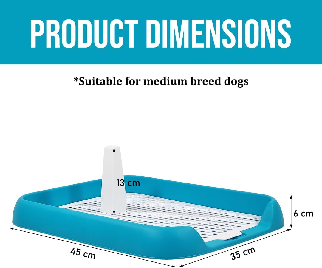 Dog potty toilet training tray for small to medium dogs, Durable plastic dog pee pad with Column design and Detachable grid design, Easy to clean, Ideal for indoor & outdoor 45 cm