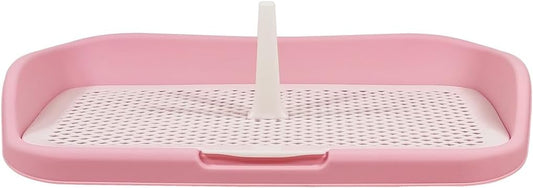 Dog toilet tray for small to medium dogs, Anti-splash plastic dog training tray with Raised fence, Column design, and Grid design, Detachable dog toilet for indoor pets, Easy to clean 48 cm