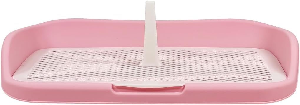 Dog toilet tray for small to medium dogs, Anti-splash plastic dog training tray with Raised fence, Column design, and Grid design, Detachable dog toilet for indoor pets, Easy to clean 48 cm