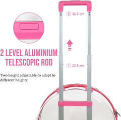 Transparent pet carrier for cats and dogs, Pet stroller with Telescopic handle, Durable zipper, Ventilation holes, and Rolling wheels, Suitable for outdoor activities, 93 cm
