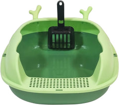 Enclosed cat litter box with Scoop, Durable plastic & High sided, 46 cm Kitty litter tray with Removable Grid, Anti-splash, Detachable and Easy to clean, Ideal for Kitten to large Indoor cats