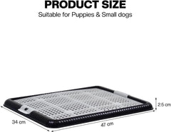 Dog potty training tray with Removable grid, Durable leak-proof puppy toilet pad holder for Small & Medium dogs, Suitable for Indoor/Outdoor use, Easy to clean, 47 cm
